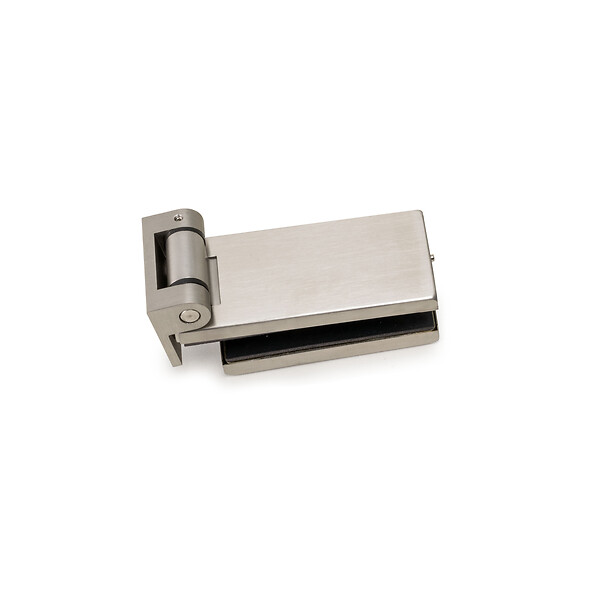 EMUCA - Charnière pour porte en verre avec garniture en acier inoxydable, charnière horizontale avec embout de 34mm, pour porte de 8-12mm, acier inoxydable - large