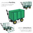 TECTAKE - Chariot de jardin 544 kg vert - vignette