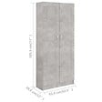 VIDAXL - vidaXL Bibliothèque Gris béton 82,5x30,5x185,5 cm Bois d'ingénierie - vignette