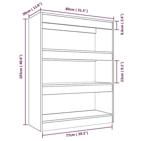 VIDAXL - vidaXL Bibliothèque/Cloison Noir 80x30x103 cm Bois d'ingénierie - large