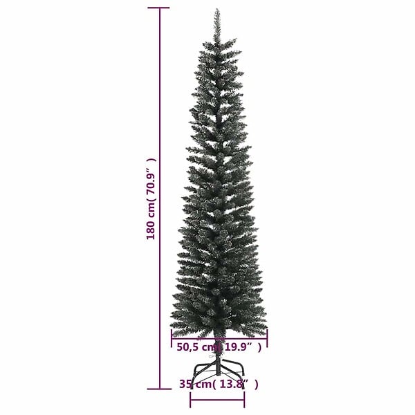 VIDAXL - vidaXL Sapin de Noël artificiel mince avec support Vert 180 cm PVC - large