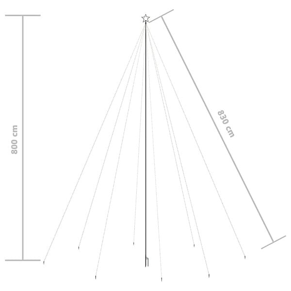 VIDAXL - vidaXL Sapin de Noël à  LED Int/Extérieur 1300 LED colorées 8 m - large