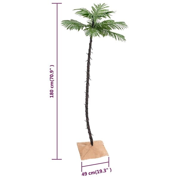 VIDAXL - vidaXL Palmier à  LED 96 LED Blanc chaud 180 cm - large