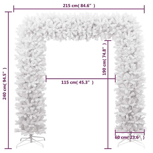 VIDAXL - vidaXL Arche d'arbre de Noël Blanc 240 cm - large