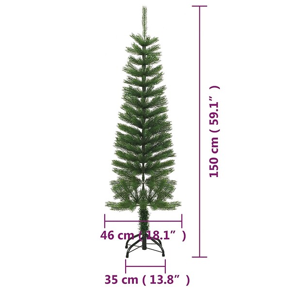 VIDAXL - vidaXL Sapin de Noël artificiel mince avec support 150 cm PE - large