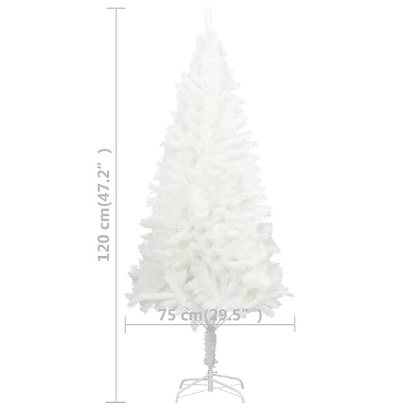 VIDAXL - vidaXL Arbre de Noël artificiel pré-éclairé et boules blanc 120 cm - large