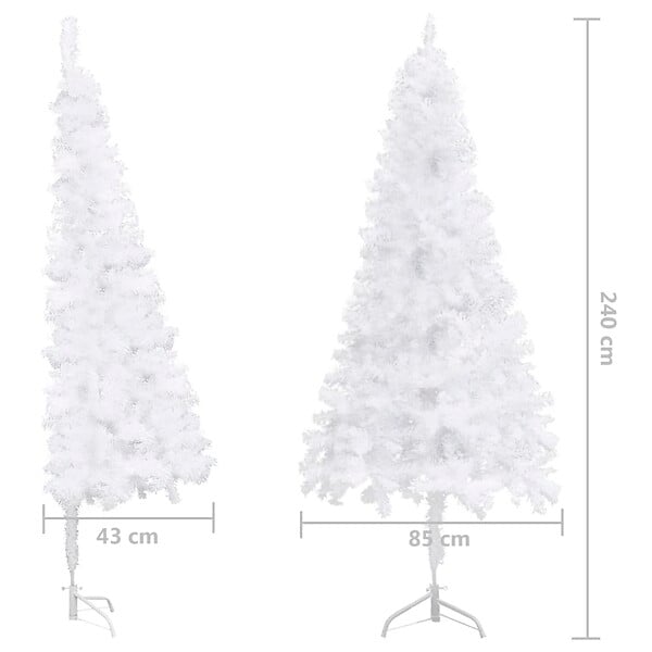 VIDAXL - vidaXL Sapin de Noël artificiel d'angle Blanc 240 cm PVC - large