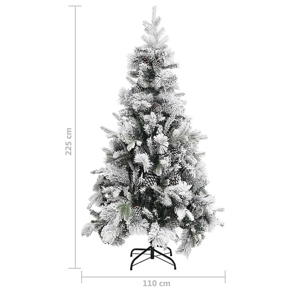 VIDAXL - vidaXL Sapin de Noël à  flocons de neige et pommes de pin 225 cm PVC/PE - large