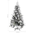 VIDAXL - vidaXL Sapin de Noël à  flocons de neige et pommes de pin 225 cm PVC/PE - vignette