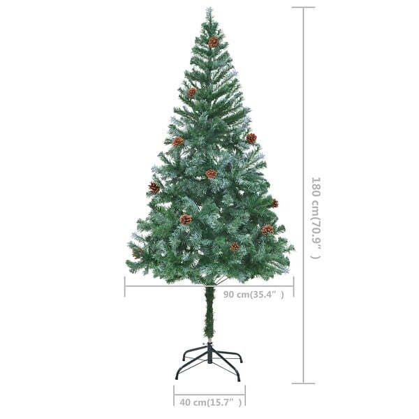 VIDAXL - vidaXL Arbre de Noël artificiel avec pommes de pin 180 cm - large