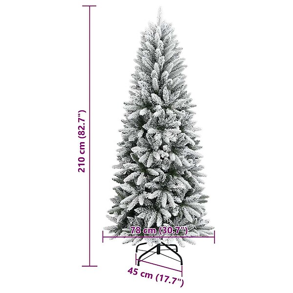 VIDAXL - vidaXL Sapin de Noël artificiel avec neige floquée 210 cm PVC et PE - large