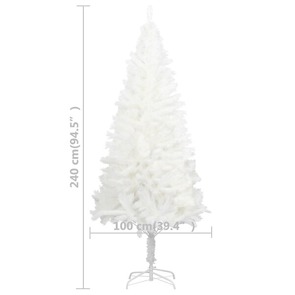 VIDAXL - vidaXL Arbre de Noël artificiel aiguilles réalistes blanc 240 cm - large