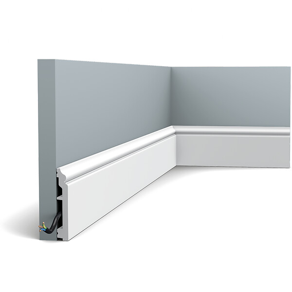ORAC DECOR - Pack 10 mètres Plinthes SX173 avec colle - Orac x Cimaises-et-plus - 10 x1,6x200cm (h x p x L) - plinthe décorative polymère - large