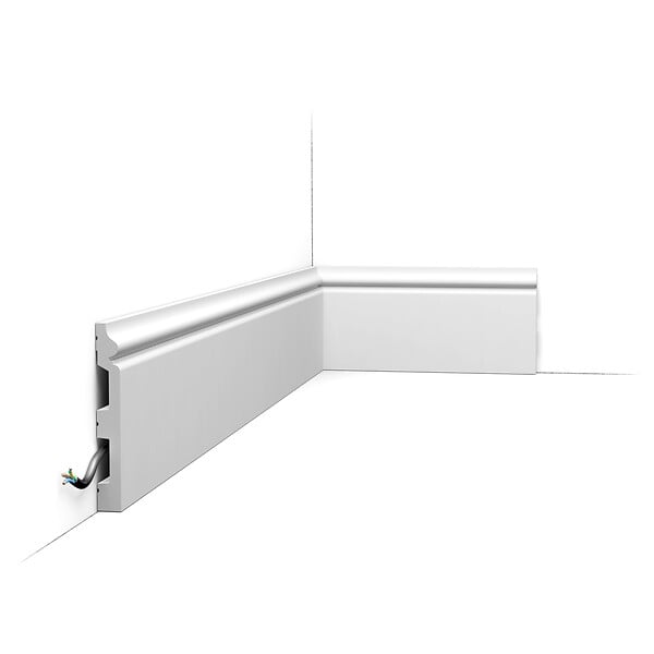 ORAC DECOR - Pack 10 mètres Plinthes SX118 avec colle - Orac x Cimaises-et-plus - 14 x 1,8 x 200cm (h x p x L) - plinthe décorative polymère - large