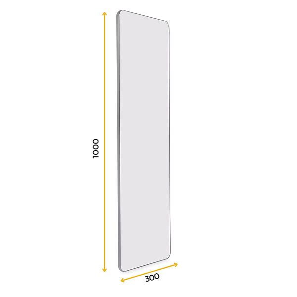 EMUCA - Miroir extractible pour armoires et dressings Quartz, pivotant à 180°, 1.000x300mm, Aluminium, verre et acier, Titane - large