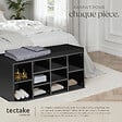 TECTAKE - Meuble à chaussures Banc de rangement avec coussin d'assise 103,5x48x30cm noir - vignette