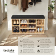 TECTAKE - Meuble à chaussures Banc de rangement avec coussin d'assise 103,5x48x30cm noir/marron chêne clair - vignette
