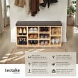 TECTAKE - Meuble à chaussures Banc de rangement avec coussin d'assise 103,5x48x30cm gris foncé/marron chêne clair - vignette