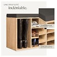 TECTAKE - Meuble à chaussures Banc de rangement avec coussin d'assise 103,5x48x30cm gris foncé/marron chêne clair - vignette