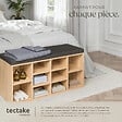 TECTAKE - Meuble à chaussures Banc de rangement avec coussin d'assise 103,5x48x30cm gris foncé/marron chêne clair - vignette
