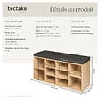 TECTAKE - Meuble à chaussures Banc de rangement avec coussin d'assise 103,5x48x30cm gris foncé/marron chêne clair - vignette