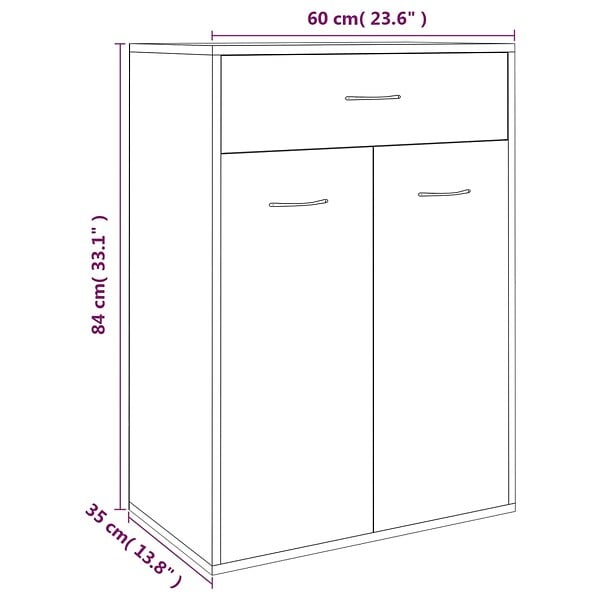 VIDAXL - vidaXL Armoire à  chaussures Sonoma gris 60x35x84 cm Bois d'ingénierie - large