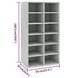 VIDAXL - vidaXL étagère à  chaussures Gris béton 54x34x100,5 cm Bois ingénierie - vignette