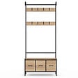 ID MARKET - Vestiaire d'entrée UTAH avec banc et 3 tiroirs en tissu design industriel - vignette