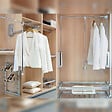 EMUCA - Penderie rabattable pour armoire Hang, 600 - 830, Chromé, Acier et Plastique. - vignette