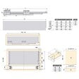 EMUCA - Kit de tiroir pour cuisine et sdb Concept - H. 185mm - P. 350mm - Fermeture amortie - Acier - Blanc - vignette