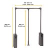 EMUCA - Penderie rabattable pour armoire Sway, 450 - 600mm,  Acier, Aluminium et Plastique, Peint en titane - vignette