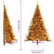 VIDAXL - vidaXL Demi sapin de Noël artificiel avec support doré 240 cm PET - vignette