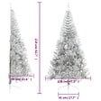 VIDAXL - vidaXL Demi sapin de Noël artificiel avec support argenté 210 cm PET - vignette