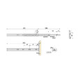 EMUCA - Lot de 5 jeux de coulisses pour tiroirs, roulement à billes, hauteur 45mm, profondeur 350mm, à sortie totale, avec push, fermeture amortie, zingué - vignette