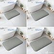 VOUNOT - Lot de 2 Tapis de Bain Antidérapant microfibre motif ondulé 50x80cm gris - vignette