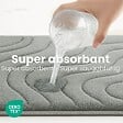 VOUNOT - Lot de 2 Tapis de Bain Antidérapant microfibre motif ondulé 50x80cm gris - vignette