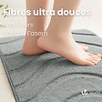VOUNOT - Tapis de Bain Antidérapant microfibre motif ondulé 40x60cm gris - vignette