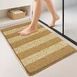 VOUNOT - Lot de 2 Tapis de Bain Antidérapant chenille microfibre 50x80cm beige - vignette