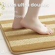 VOUNOT - Lot de 2 Tapis de Bain Antidérapant chenille microfibre 50x80cm beige - vignette
