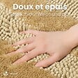 VOUNOT - Lot de 2 Tapis de Bain Antidérapant chenille microfibre 50x80cm beige - vignette