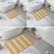 VOUNOT - Lot de 2 Tapis de Bain Antidérapant chenille microfibre 50x80cm beige - vignette