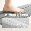 VOUNOT - Tapis de Bain Antidérapant microfibre motif ondulé 50x80cm gris - vignette