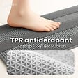 VOUNOT - Lot de 2 Tapis de Bain Antidérapant chenille microfibre 60x90cm gris - vignette