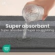 VOUNOT - Lot de 2 Tapis de Bain Antidérapant chenille microfibre 60x90cm gris - vignette