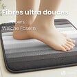 VOUNOT - Tapis de Bain Antidérapant microfibre motif dégradé 40x60cm gris - vignette