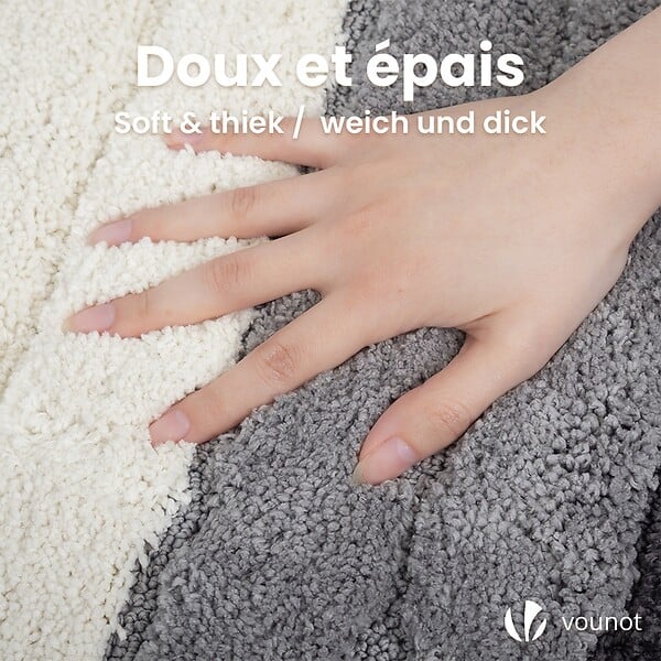 VOUNOT - Tapis de Bain Antidérapant microfibre motif dégradé 40x60cm gris - large