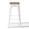 OVIALA - Lot de 4 tabourets de bar en acier blanc - Indus - vignette