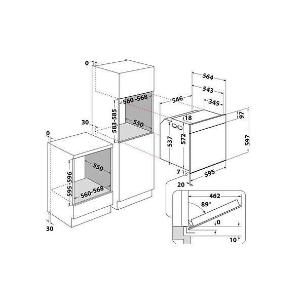 WHIRLPOOL - four intégrable 73l 60cm hydrolytique + pyrolytique - WOI68PT1SXAF - large