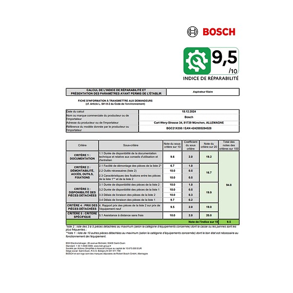 BOSCH - aspirateur traineau 750w 78db rouge - BGC21X350 - large