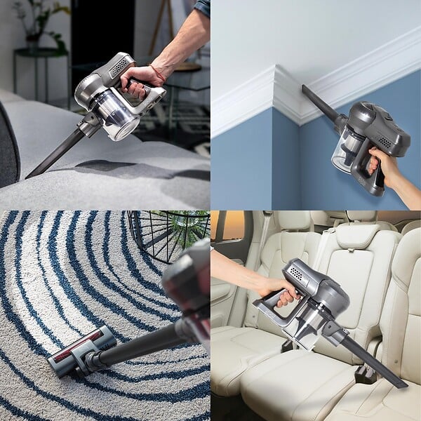 KITCHEN MOVE - Aspirateur balai animaux SILENT Noir Aluminium 160W - large